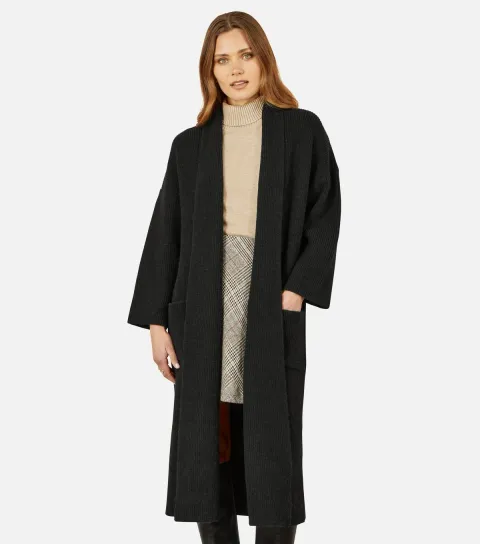 Women's Blue Knit Maxi Cardigan