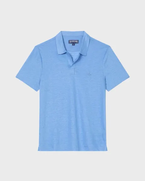 Vilebrequin Men Linen Jersey Polo Shirt Solid