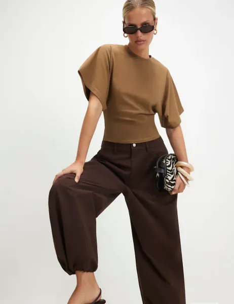 River Island Kimono T-Shirt Brown