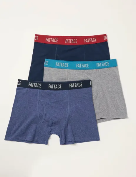 FatFace 3pk Cotton Stretch Boxers Multi
