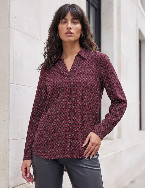 Roman Geometric Shirt Red Mix