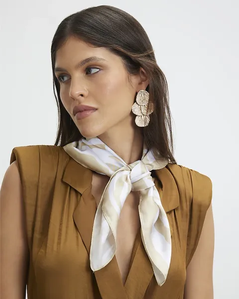 River Island Beige Striped Scarf