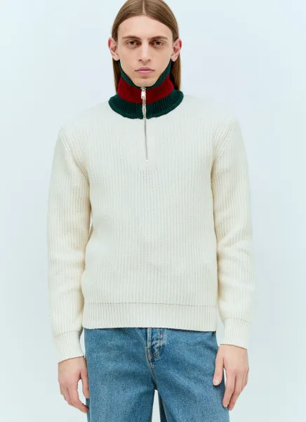 Wool Knit Web Sweater