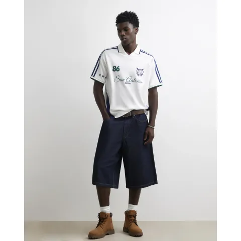 River Island Oversized Stripe Football Polo Shirt