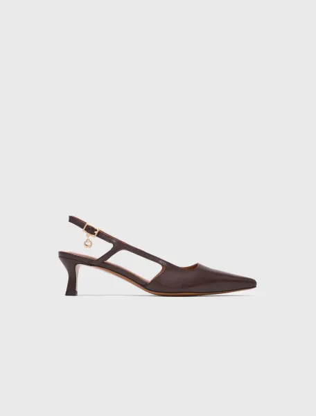 Leather slingbacks