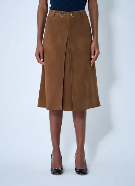 Suede Midi Skirt