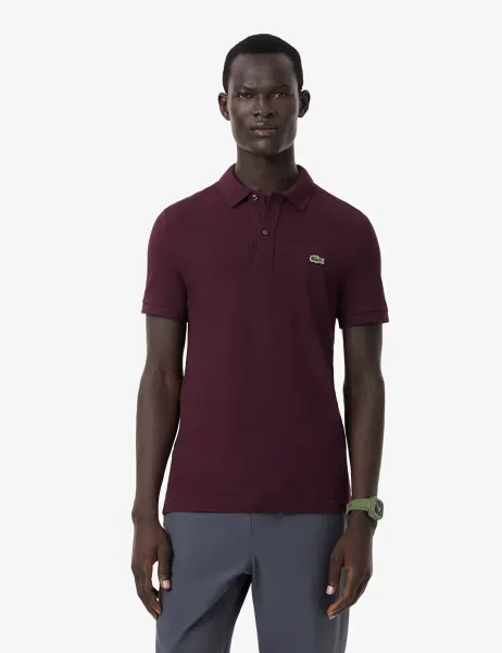 Lacoste Slim Fit Pure Cotton Pique Polo Shirt Dark Red