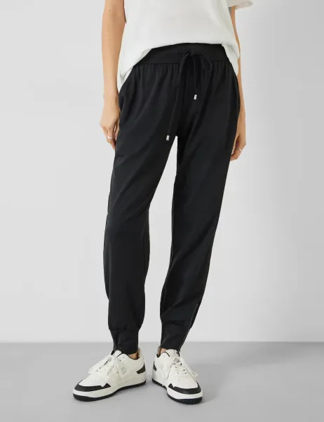 HUSH Modal Blend Tapered Cuffed Joggers Black