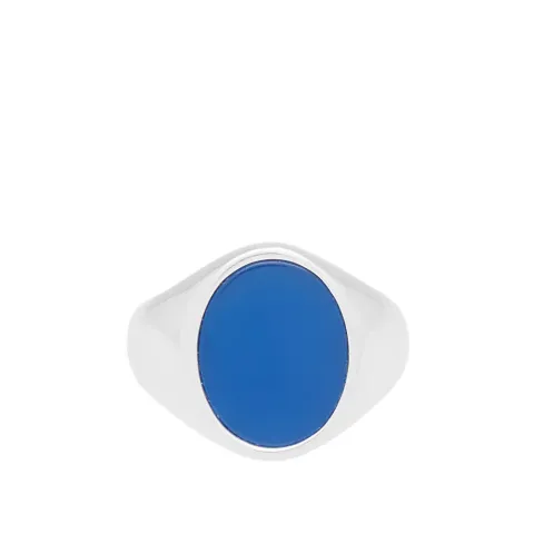 11 Blue Agate Signet Ring