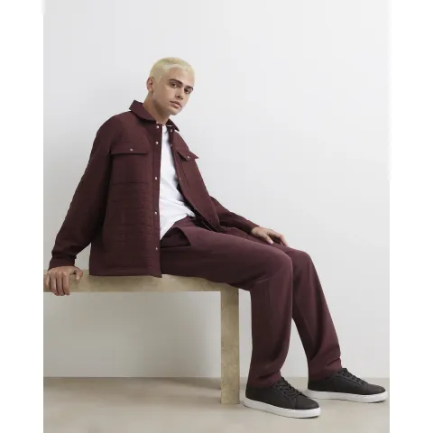 River Island Burgundy Slim Fit Joggers