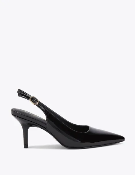 Carvela Patent Kitten Heel Slingback Shoes Black