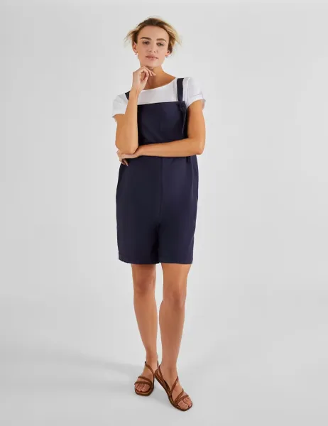 Maternity Cotton Rich Dungarees Navy