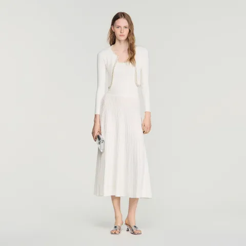 Cropped pearl and strass cardigan