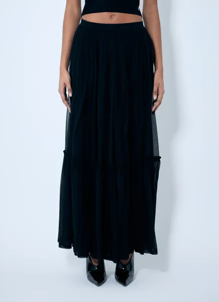 Ruffled Silk Skirt