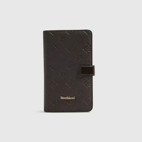 River Island Embossed Monogram Travel Wallet