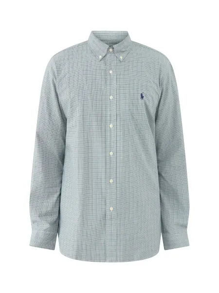 Polo Ralph Lauren Custom Fit Cotton Check Poplin Shirt - Moss Agate