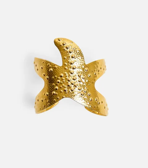 Gold Tone Adjustable Starfish Cuff Bracelet