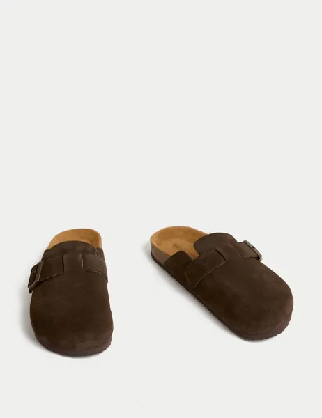 Marks & Spencer Suede Corkbed Mule Brown