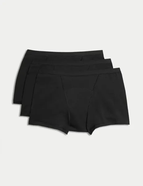 Marks & Spencer 3pk Heavy Absorbency First Period Boy Shorts Black