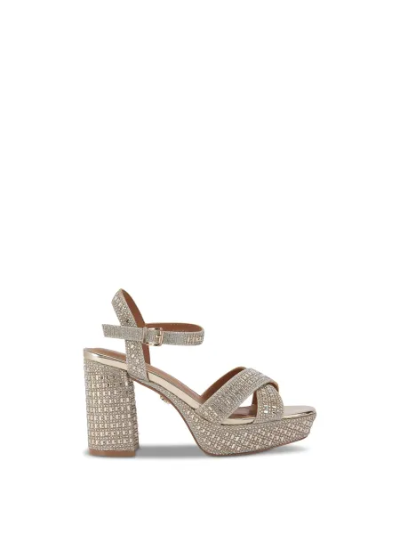 Kurt Geiger Fleur Gold Platform Heels