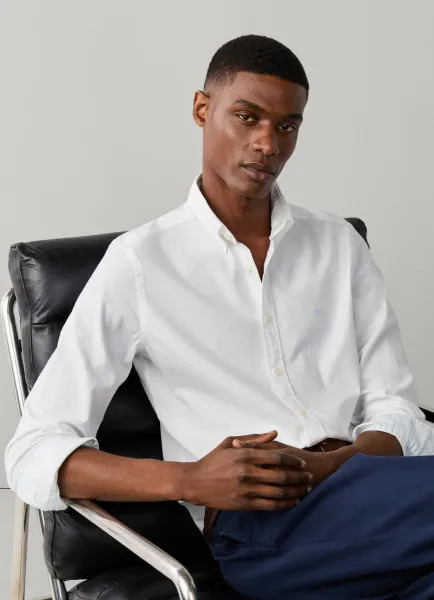 Tailored Fit Garment Dyed Oxford Shirt