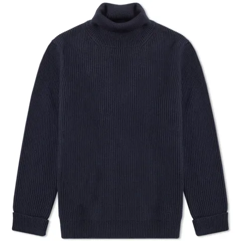 14 Rib Mock Neck Crew Knit