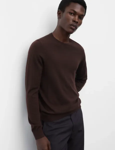 Autograph Pure Extra Fine Merino Wool Crew Neck Jumper Teak