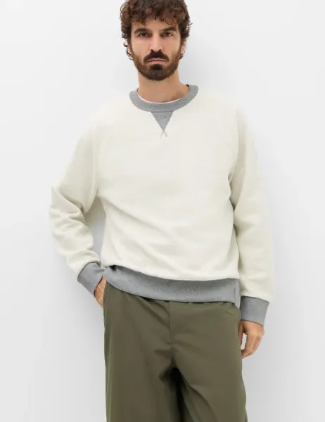 Marks & Spencer Cotton Rich Crew Neck Sweatshirt Grey Marl