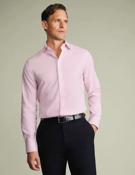 Charles Tyrwhitt Slim Fit Non Iron Pure Cotton Twill Shirt Light Pink