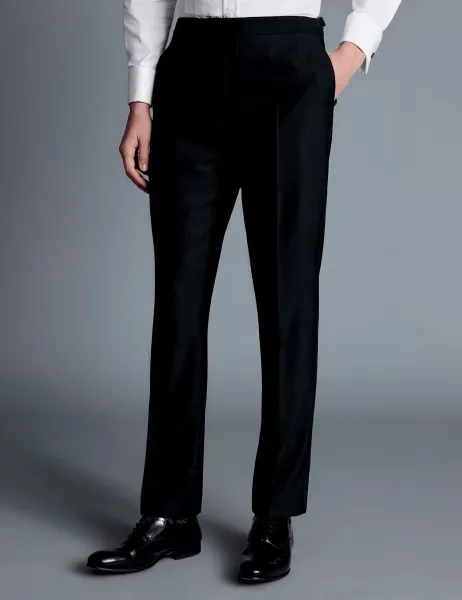 Charles Tyrwhitt Regular Fit Pure Wool Suit Trousers Black