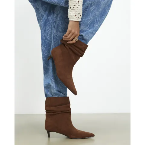 River Island Faux Suede Slouchy Point Toe Boots