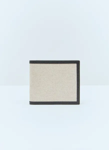 Cotton Canvas Leather Bi-Fold Wallet