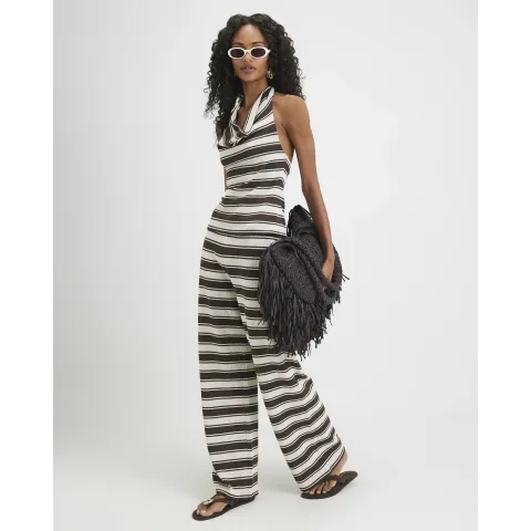 River Island Stripe Wide Leg Trousers