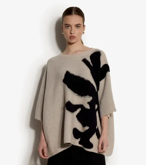 Apricot Women's Flower Cropped Sleeve Jumper