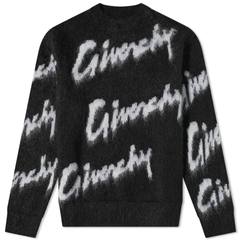 Intarsia Signature Mohair Crew Knit