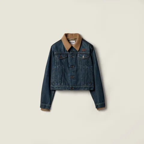 Denim blouson jacket