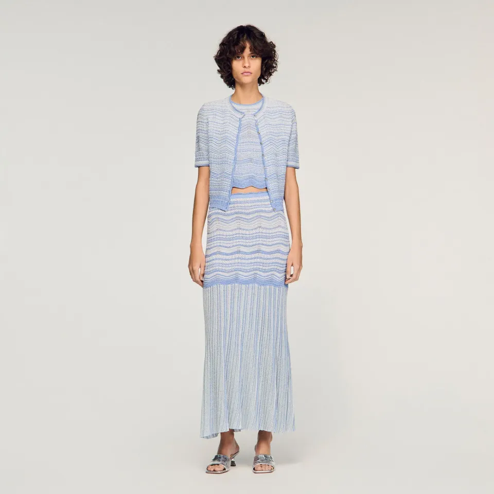 Long fancy knit skirt