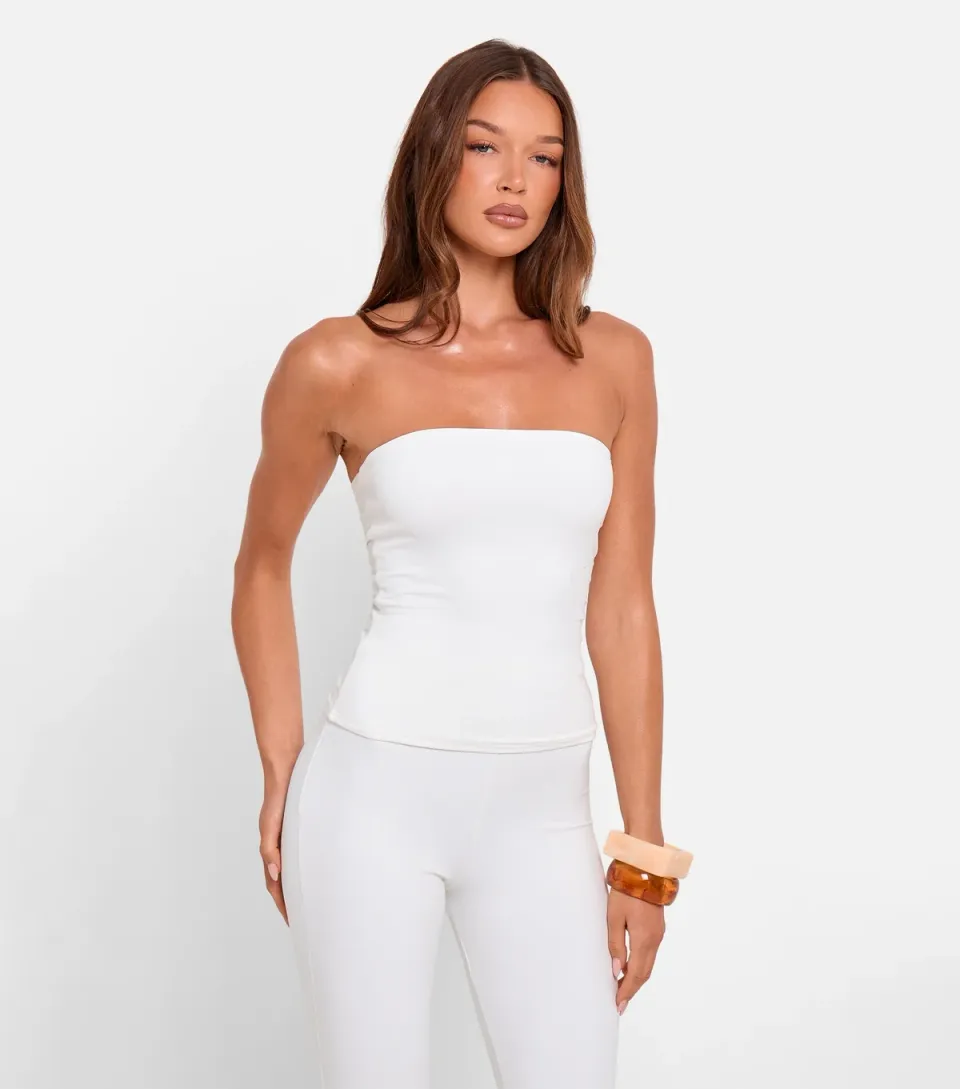 Women's White Bandeau Top