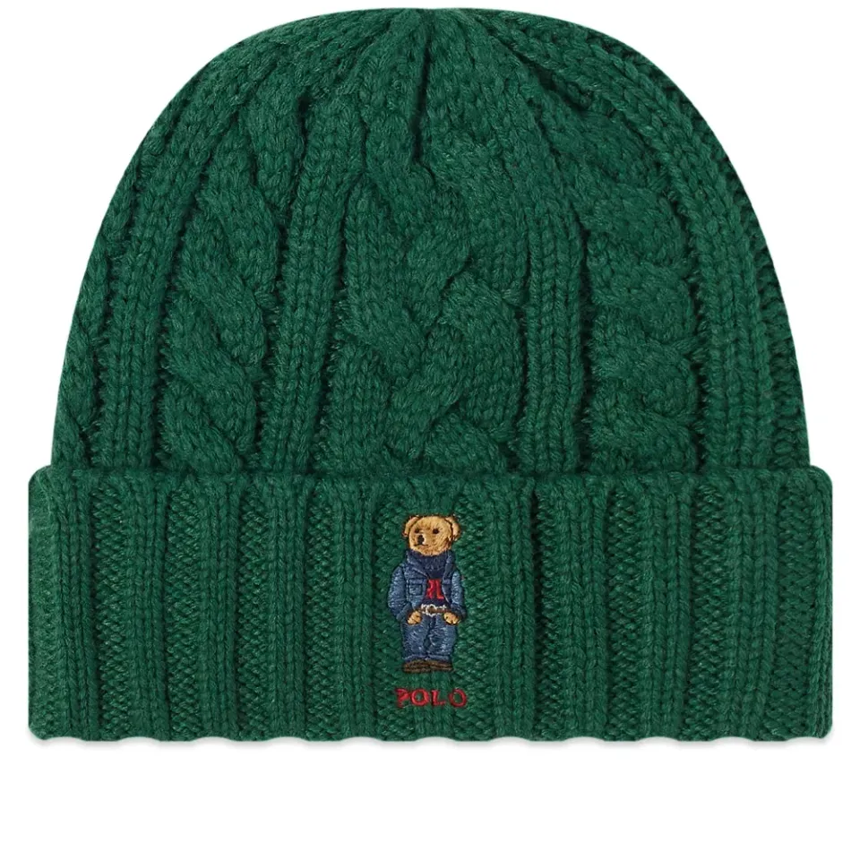 Bear Cable Knit Beanie
