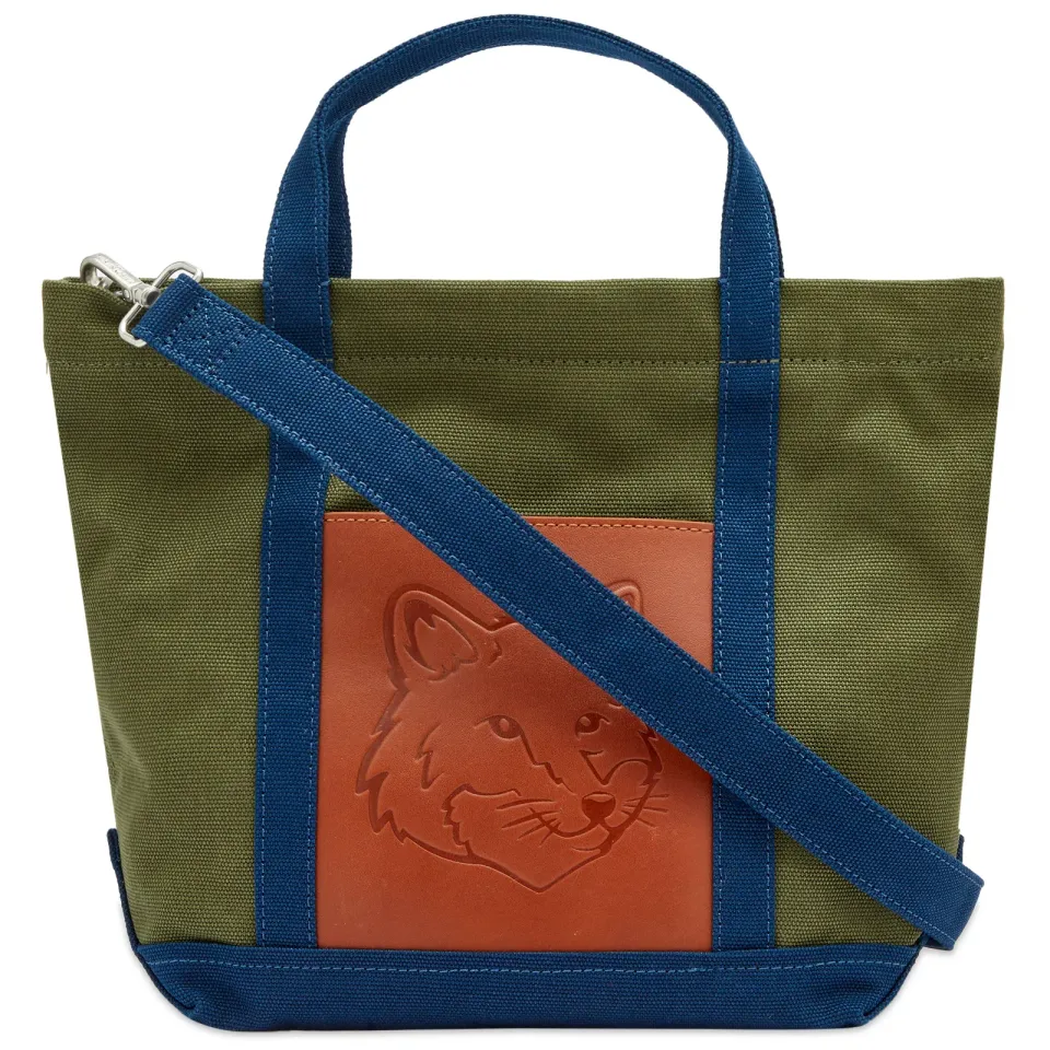 Fox Head Leather Pocket Mini Tote Bag