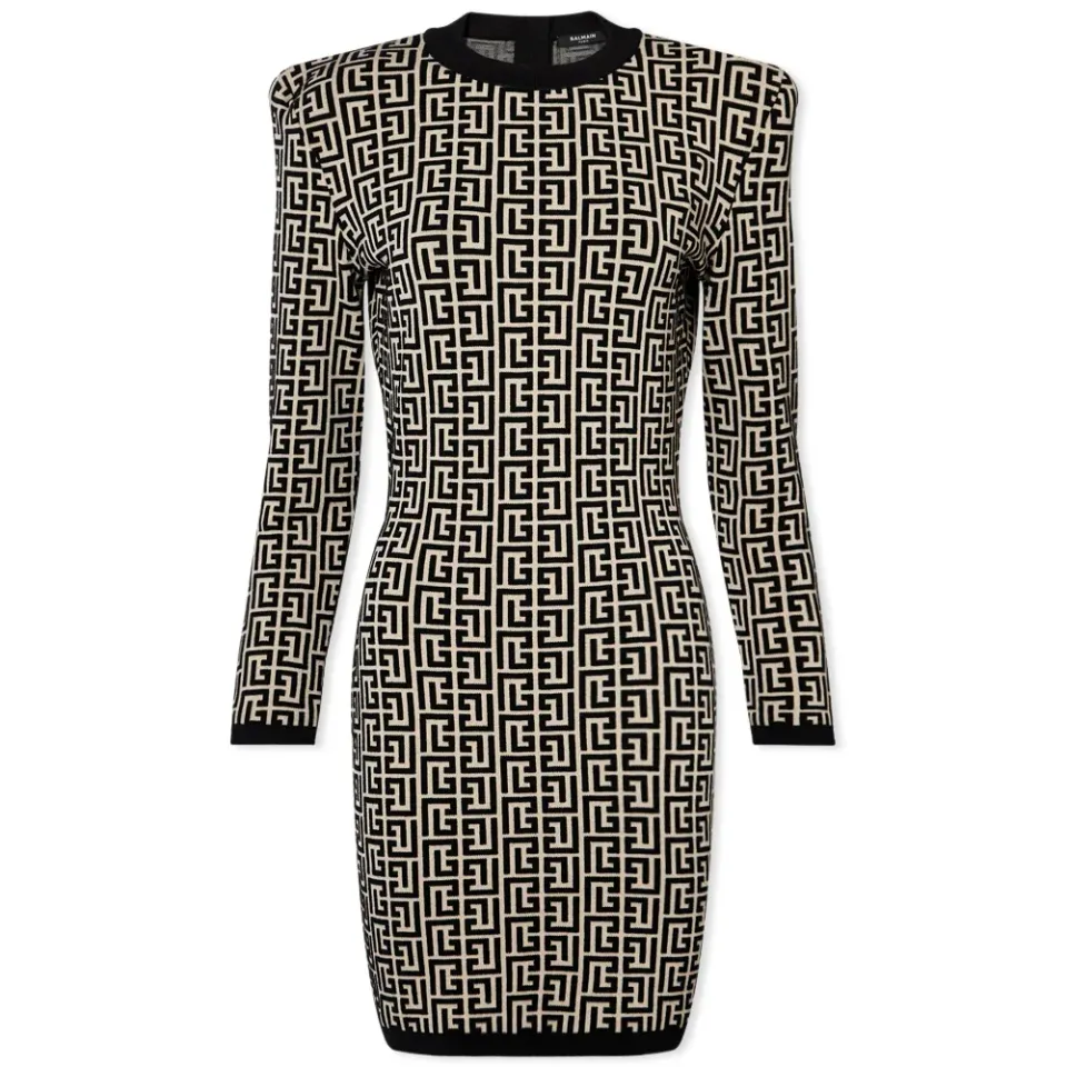 Jacquard Monogram Logo Mini Dress