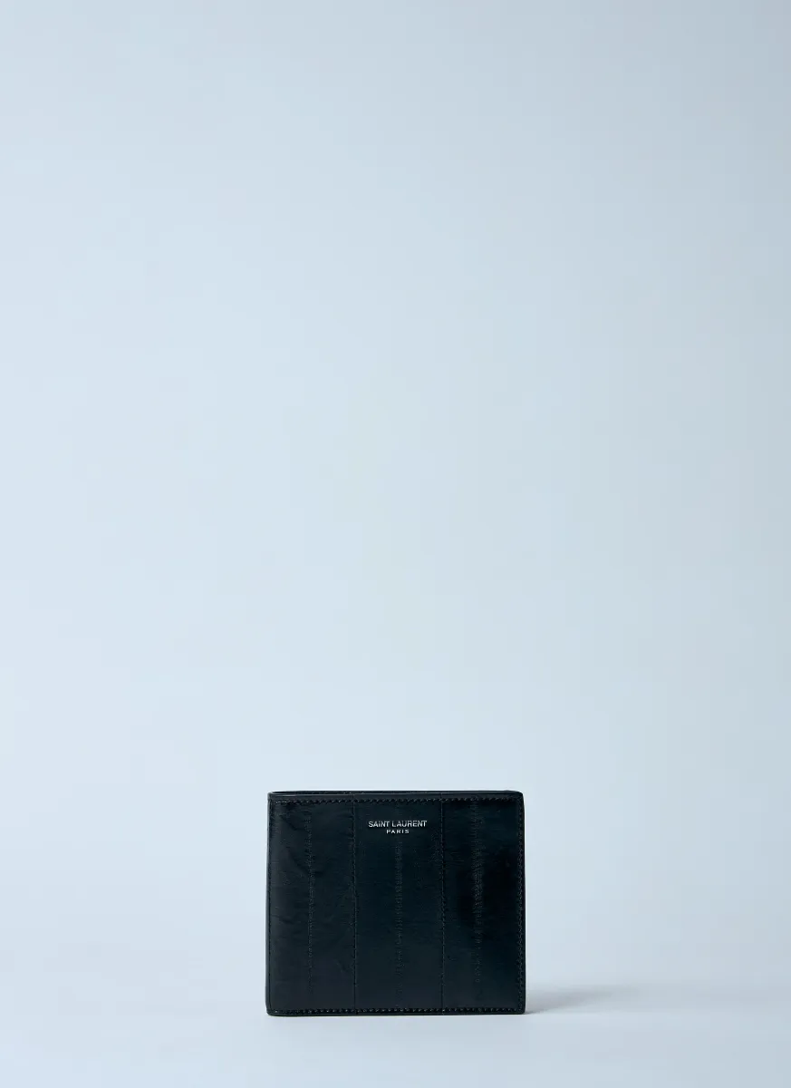 Leather Logo Motif Bi-Fold Wallet
