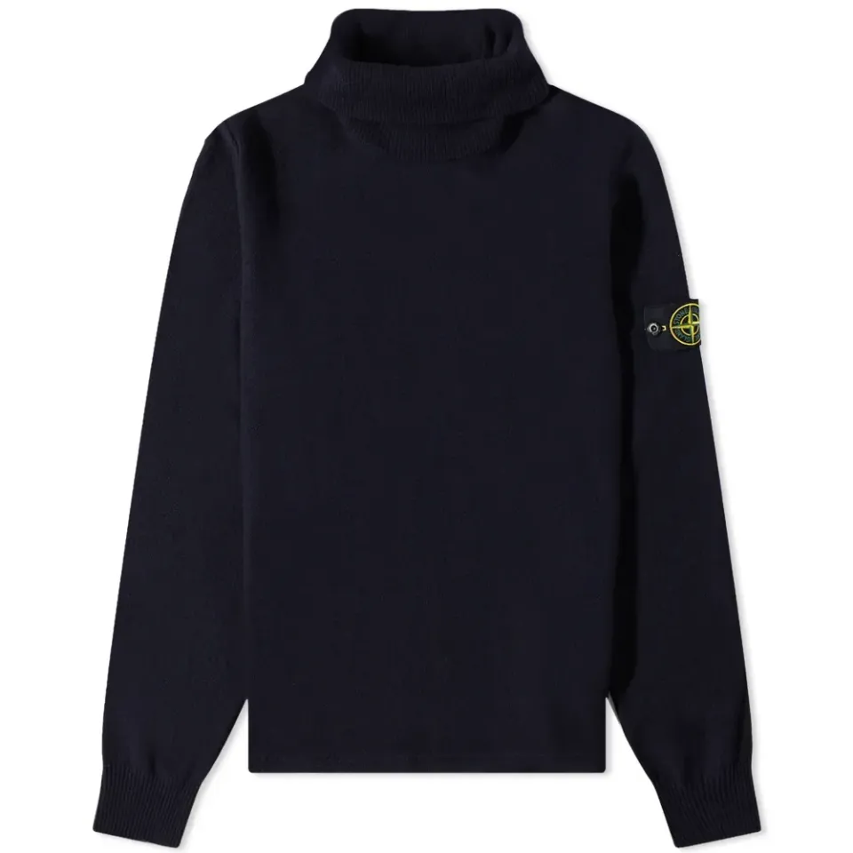 Stretch Wool Roll Neck Knit