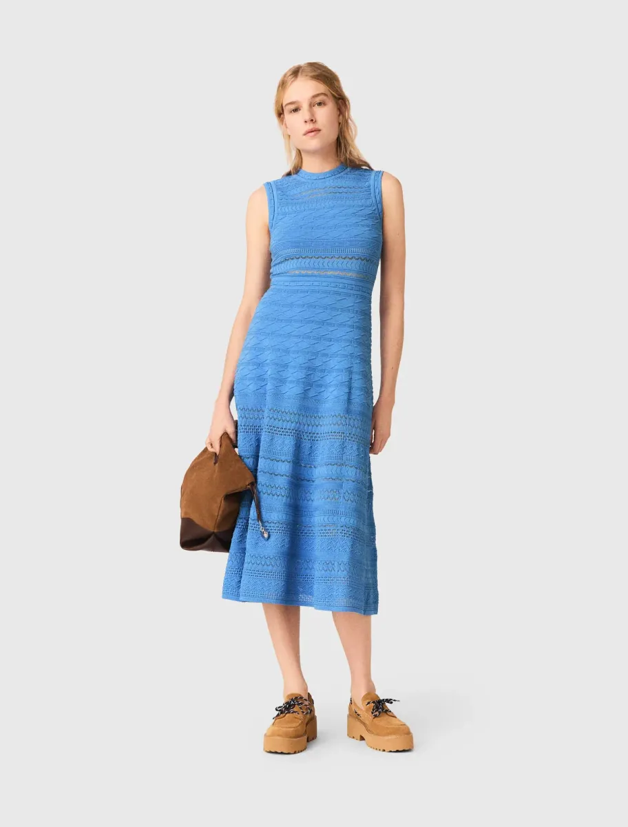 Pointelle knit maxi dress