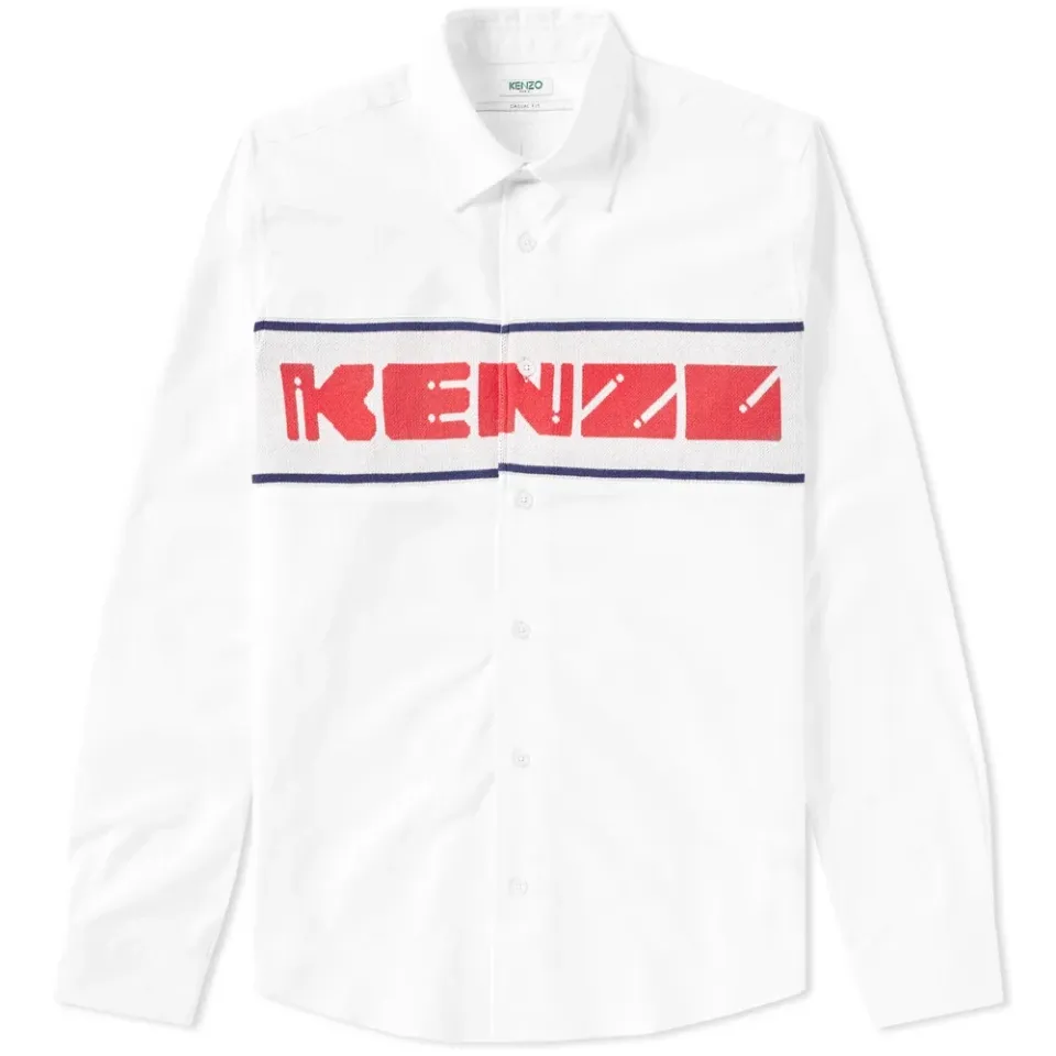 Button Down Knit Logo Oxford Shirt