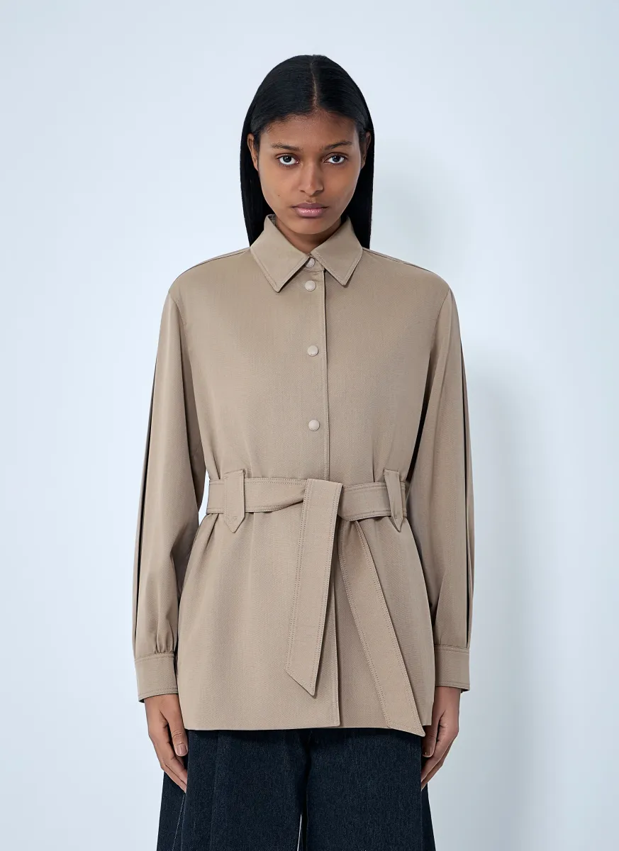 Belted Button-Down Shirt