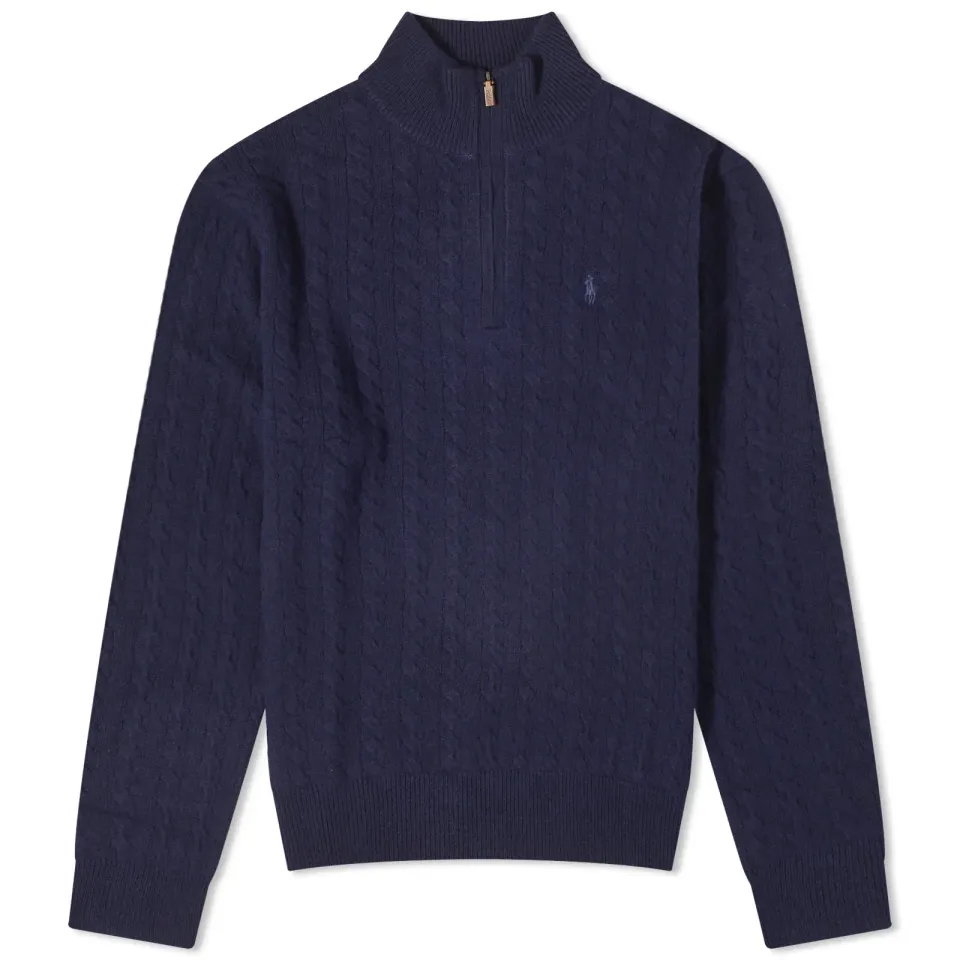 Half Zip Cable Knit Jumper