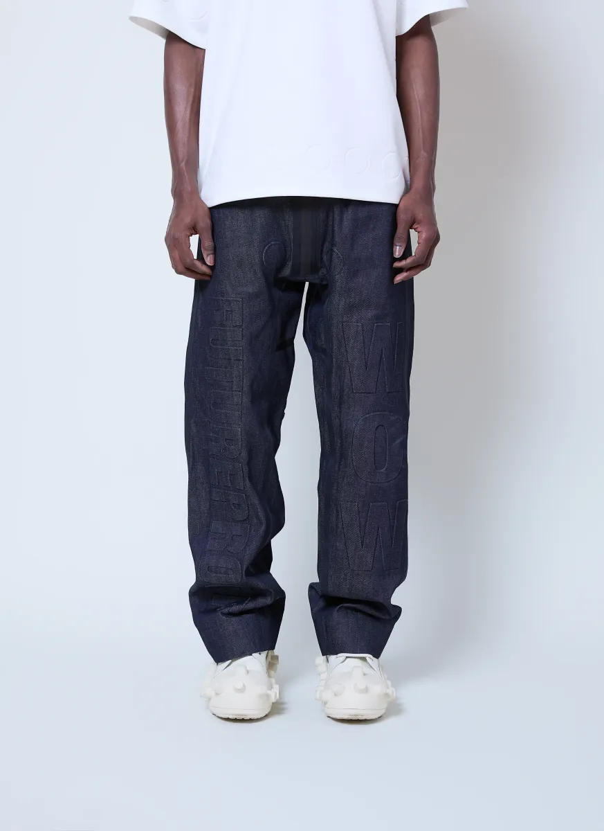 Embossed Denim Jeans