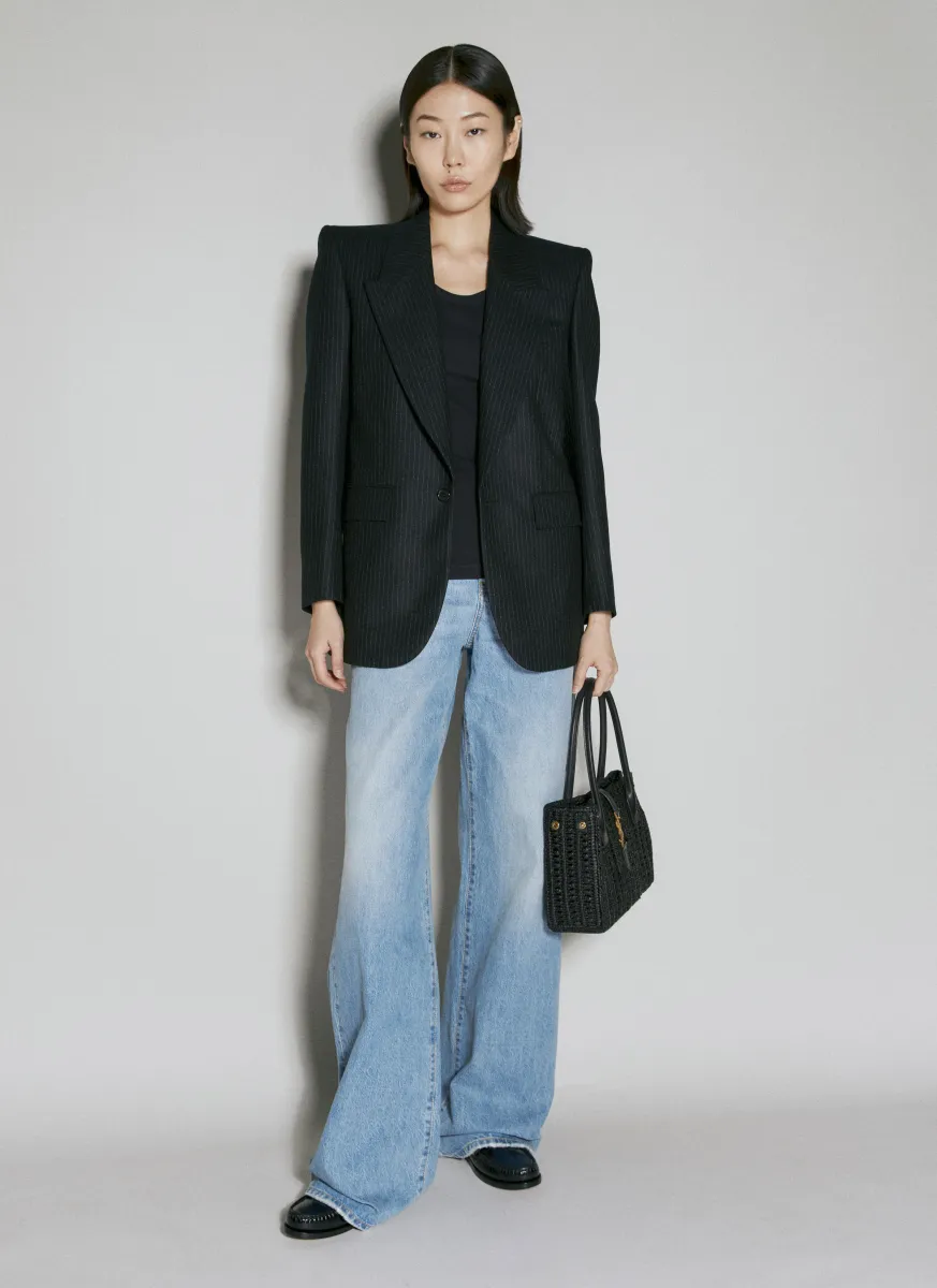 Wool Pinstripe Blazer