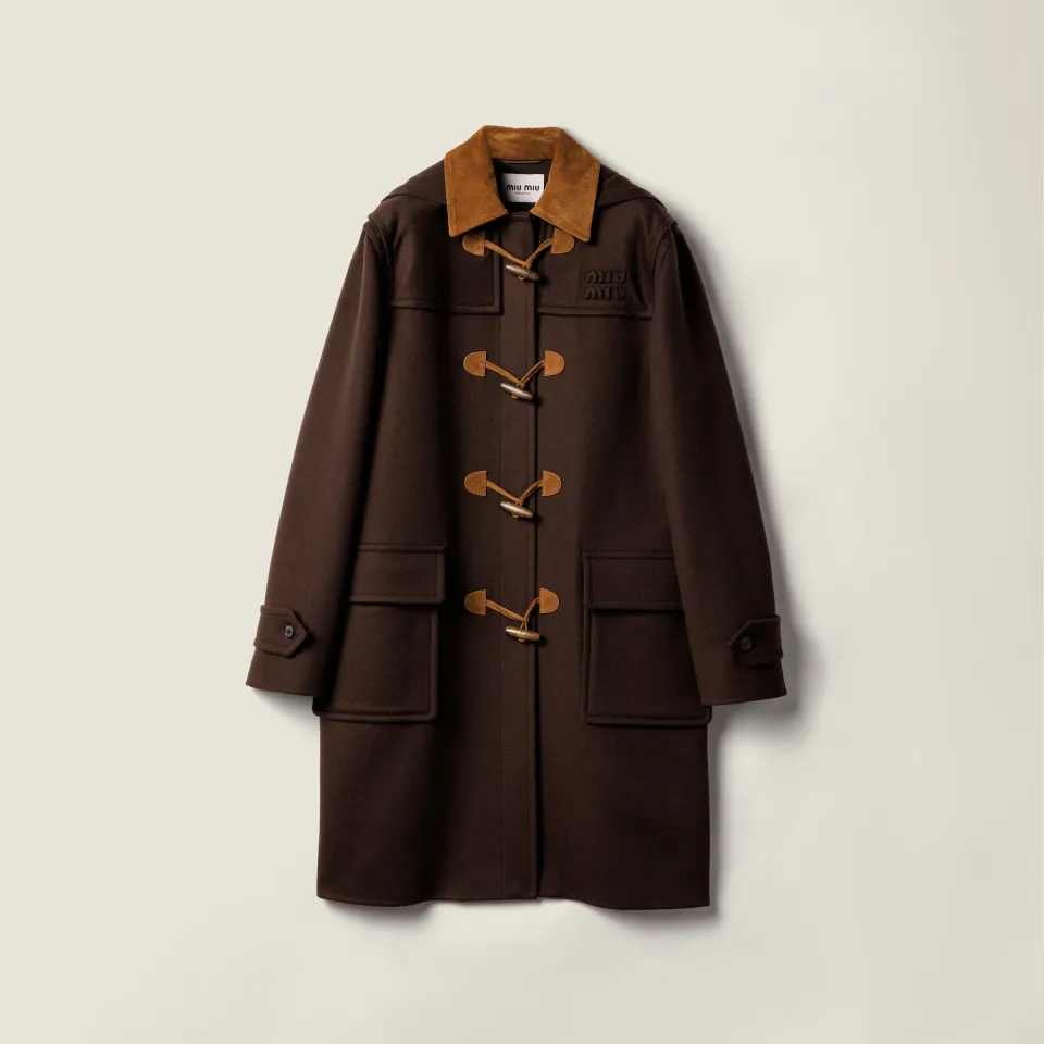 Double cashmere and wool duffle coat